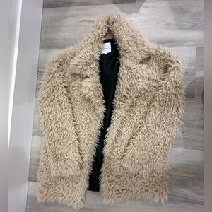 Needle & thread faux fur teddy coat